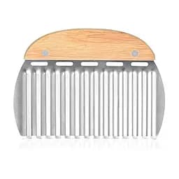 Слайсер волнистый сырорезка нож для фигурной нарезки сыра картошки чипсов карвинга с деревянной ручкой, Kitchen Master Коричневый 85390