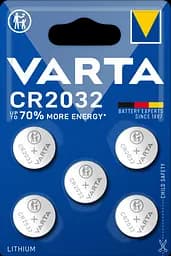 Батарейка Varta CR 2032 Bli 5 Lithium, 3-6 V, 5 шт. (6032101415)