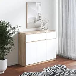 Комод Vays в спальню, современный, без ручек R-33 Дуб Сонома-Белый фасад