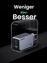 Адаптер живлення зарядний блок Ugreen 100W GaN X757 (2C1A) U + 2C сірий - мініатюра 3