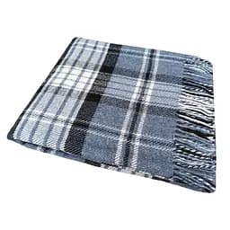 Плед вовняний Vladi Метро 170х210 сіро-блакитний-темно-синій 4 (20104)