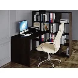 Стіл комп'ютерний Moreli зі стелажем Id8211 Венге темний (id27-0000-82-11-venge)