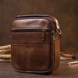 Чоловік шкіряний месенджер Vintage 18х20х6,3 см sum0013948 - мініатюра 7