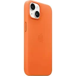 Чохол Leather Case with MagSafe для Apple iPhone 14 Orange AAA [76981] - мініатюра 2