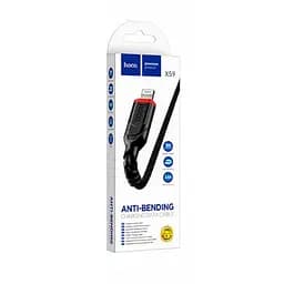 Кабель Hoco X59 Victory charging data cable for Lightning Чорний - мініатюра 2