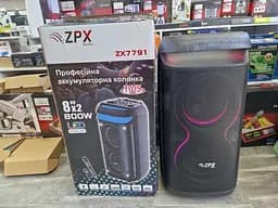 Музична портативна Вluetooth колонка ZPX Audio ZX7792 RGB підсвічування 2х10" Мікрофон Пульт 1000Вт Чорний - мініатюра 3