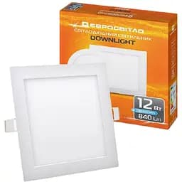 Світильник точковий врізний Євросвітло 12Вт квадрат LED-S-170-12 4200К (39181)