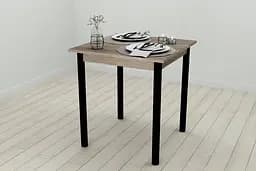 Стіл кухонний Ferrum-decor Агата 75x70x70 Чорний ДСП Сонома Трюфель 16мм (FRD-106247) - мініатюра 2