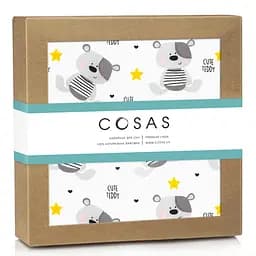 Пелюшка багаторазова Cosas непромокаюча Grey Teddy Bear 70х120 см, сіра