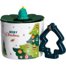 Чашка порцелянова Christmas Tree 400 мл синій  FM-CS-18B