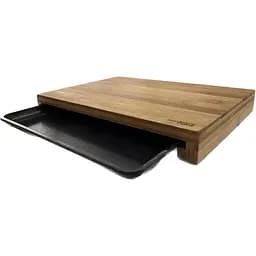 Дошка Eurogold для нарізання бамбукова з лотком 33x23 см