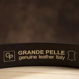 Надійний шкіряний італійський ремінь Grande Pelle 00242 коричневий 125 см - мініатюра 9