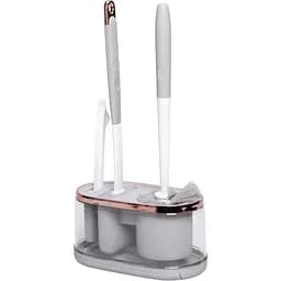 Набор аксессуаров для туалета Household Cleaning Products с серой подставкой HP-35015-47G