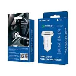 Автомобильное зарядное устройство для Borofone BZ12A USB QC 18W белый.