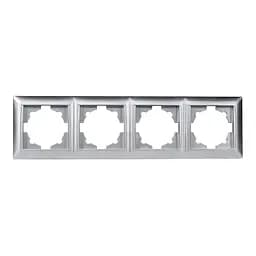 Рамка 4-я горизонтальная Primera 3524 серебро LUXEL