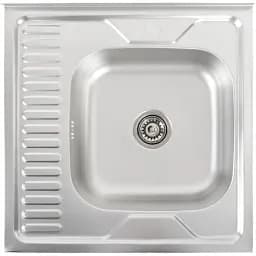 Кухонна мийка Рlatinum 6060 R Декор з нержавіючої сталі 0.7 мм квадратна 60x60 см сіра (SP000000391)