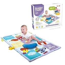 Розвивальний килимок для малюка з м’якою подушкою та брязкальцями