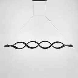 Видовжена чорна LED люстра-хвиля у стилі хай-тек в двох розмірах Line.F Довжина 100 см
