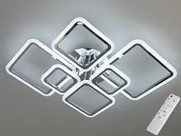 LED люстра смарт светильник с ИК пультом и диммером, 105W, хром