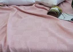 Простирадло-покривало Tag Tekstil піке 160х235 см. Клітка пудра - мініатюра 4