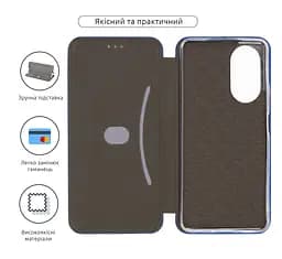Чехол-книжка для OPPO A58 4G, G-Case, синий, кожаный чехол-книжка из экокожи (PU) и TPU, с магнитом, с подставкой и вместительным кардхолдером, противоударный, защита всего корпуса, ArmorStandart (ARM66479) - мініатюра 3