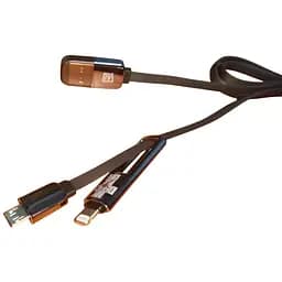 Кабель Remax 2 в 1 Combo Lightning + microUSB 1 м чорний
