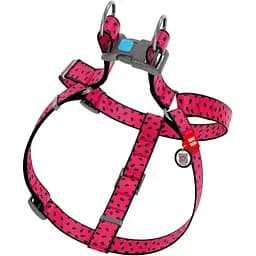 Шлея для собак Waudog Nylon Кавун, анатомічна, з QR паспортом, 40-55х1,5 см, червона (5038) - мініатюра 2