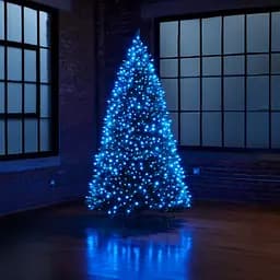 Новорічна гірлянда кімнатна роса 100 м 3000 LED Хвойна лапа білий провід Синій Garlando D3000L100MWBL