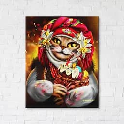 Картина постер на полотні BrushMe Великодня киця