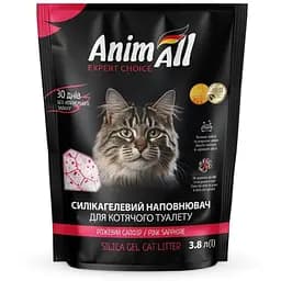 Силикагелевый наполнитель AnimAll Розовый лепесток для кошек 3.8 л 1.6 кг