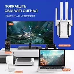 Ретранслятор Pix-Link X300R2 300Мбіт/с 2.4ГГц Білий (UNRWSW020403W 7690) - мініатюра 5