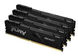 Пам'ять для настільних комп'ютерів Kingston FURY 128 GB (4x32GB) DDR4 3200 MHz Beast (KF432C16BBK4/128)