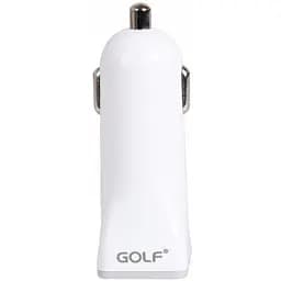 Автомобільний зарядний пристрій GOLF GF-C1 Car charger + Lightning cable 1USB 1A White - мініатюра 2