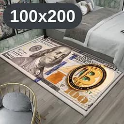 Стильний та зносостійкий килим для дому "100 доларів Bitcoin "100х200" KT8000212