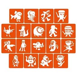 Набор трафаретов для биотату "Итальянский брейнрот №2" Fresh Tattoo Italian-brainrot_5x5_18_2