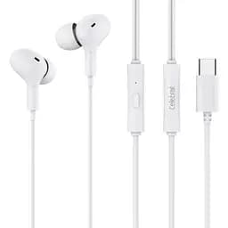 Наушники Celebrat D13 Type-C с микрофоном белые