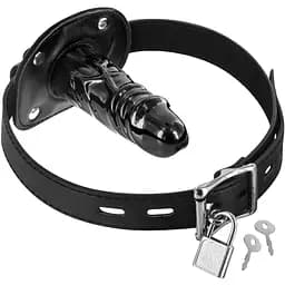 Кляп с большим фаллоимитатором Fetish Tentation Penis Gag T2 черный