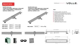 Трап лінійний Volle 700 мм з перфорованою решіткою cepillado cromo Master Linea 9046.210214 - мініатюра 2