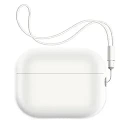 Силіконовий чохол для навушників Apple AirPods Pro 2 2022, Silicone Case with straps, білий, захисний чохол з ремінцем, ультратонкий і легкий, повний захист, з підвіскою, м"який силікон, ArmorStandart (ARM68618)