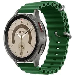 Ремінець для Samsung Galaxy Watch 6 - темно-зелений ширина кріплення 20мм силікон Watchbands Hump (W22-5WB695511196)