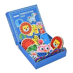 Детская деревянная игрушка-шнуровка «Животные» MD 1985 (Blue)