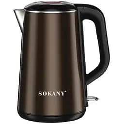 Электрочайник с вращением на 360° Sokany SK-2203 нержавеющая сталь дисковая 2.2л 2000Вт Коричневый