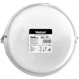 Светодиодный светильник ЖКХ Vestum LED S 18W круглый 6500K 220V Vestum 1-VS-7112