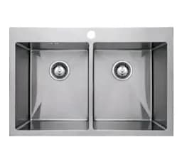 Мийка кухонна подвійна Kraft Handmade HS7848-20 + кошик 780х480х230х3 мм 30412