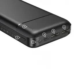 Універсальна мобільна батарея Remax Langgo RPP-166 20000mAh 2USB (2.1A) Чорний - мініатюра 4