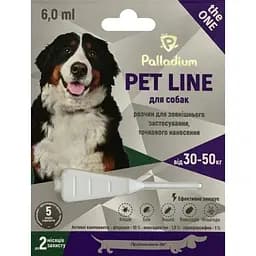 Краплі на холку Palladium Pet Line The One від бліх, кліщів та гельмінтів для собак 30-50 кг 6 мл