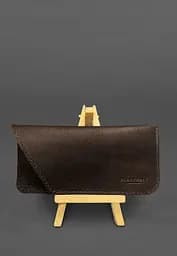 Кожаный чехол для очков Темно-коричневый Краст