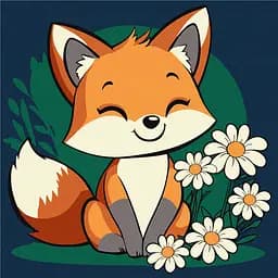 Картина по номерам "Гарна лисичка" KHO6299, 25х25 см