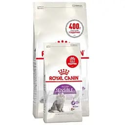Сухой корм для кошек Royal Canin Sensible с чувствительных пищеварением, мясо птицы и рис 2 кг + 400 г
