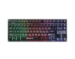 Клавиатура Real-El Gaming 8710 TKL Backlit, черный, USB, мембранная, подсветка, металлическая основа, 87 кнопок